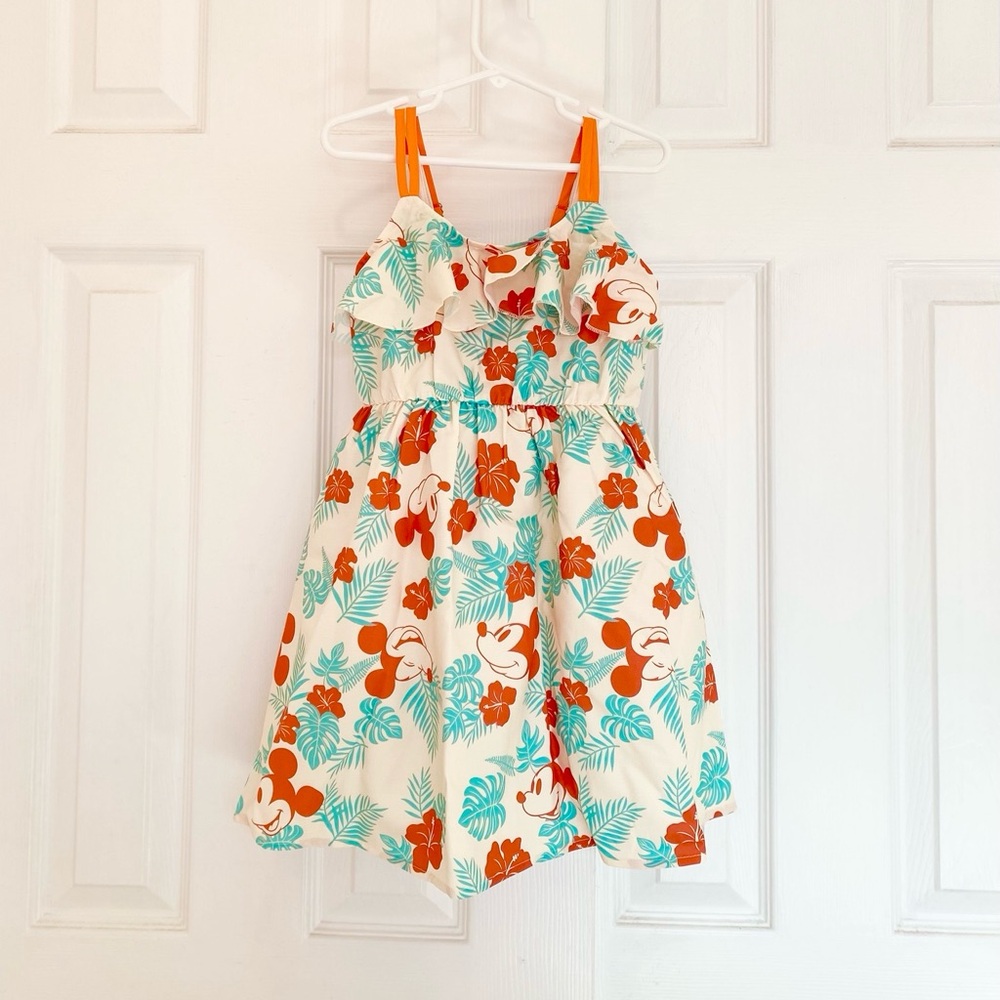 PatPat White Dress with Orange and Teal Floral Print